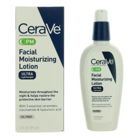 CeraVe Facial Moisturizing Lotion by CeraVe, 3 oz Lightweight Night Moisturizer