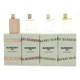 Burberry Her by Burberry, 4 Piece Variety Mini Gift Set for Women with Elixir