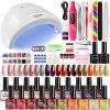 20 color nail gel set with 48W UV lamp nail kit Suitable for beginners use family nail salon set
