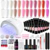 Limegirl Professional Poly Nail Gel Extension Kit, 1 Set 12 Colors Gel with 48W UV Lamp