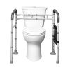 Toilet Safety Rail, 300 LBS Foldable Toilet Seat with Non-Slip Handles, Portable Versatile Toilet Handrails with Reinforced Aluminum Alloy Tube