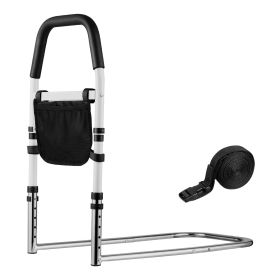 Bed Rail for Elderly, Bedside Assist Rails with PU Handrail, Adjustable Height Pipe Bedside Cane