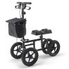 Folding Knee Scooter, Carbon Steel Steerable Knee Walker with Height-Adjustable Handlebar & Knee Pad, 12" All-Terrain Wheel, Dual Brakes