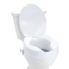 Raised Toilet Seat, 4" Height Raised, 300 lbs Weight Capacity, Universal Toilet Seat Riser, Screw Rod Locking, with Toilet Seat, for Elderly, Handicap