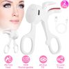 Heated Eyelash Curler Electric USB Rechargeable Eyelash Curler Anti-Burn Compact with Comb Heat up Fast Within 8S for All Eye Shapes for Women Make Up