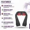 Shiatsu Neck and Shoulder Massager with Heat - 3D Kneeling Deep Tissue Electric Back Massage Roller
