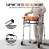 Folding Walker on Wheels, 3-in-1 Stand-Assist Folding Walkers with Adjustable Height and Width