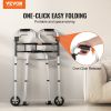 Folding Walker on Wheels, 3-in-1 Stand-Assist Folding Walkers with Adjustable Height and Width