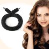 Satin heatless hair curler, Lazy Natural Soft Wave DIY heatless curls for Sleep in Overnight, for All Hair Types - Black