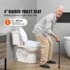 Raised Toilet Seat, 4" Height Raised, 300 lbs Weight Capacity, Universal Toilet Seat Riser, Screw Rod Locking, with Toilet Seat, for Elderly, Handicap