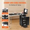 Professional Makeup Train Case Aluminum Cosmetic Case, Workbench With Supporting Legs, Rolling Makeup Case Extra Large Trolley Makeup Travel Organizer