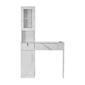 VEVOR Salon Workstation, Wall-Mounted Unit for Hair Professionals, Spa Styling Storage Solution, Includes 1 Cabinet, 3 Shelves