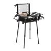 VEVOR Makeup Train Case with Lock, Lighted Mirror, 4 Storage Trays, Brush Holder, Travel Cosmetic Organizer Box w/ Swivel Wheels