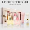 Women's Perfume & Body Lotion 4-Piece Gift Set | 2 Long-Lasting Fragrances, 3.4 oz Eau de Parfum & 4.1 oz Lotion | Ideal for Holidays, Dating
