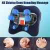 Cordless Neck Shoulder Massager With Soothing Heating 3 Intensity Levels 2 Heating Levels Electric 4D Shiatsu Deep Kneading Pillow For Back Traps Gift
