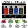 4-Piece Set, Men's Eau De Toilette Spray Gift Box, Long Lasting Fragrance, 4 Different Flavor, 0.85fl.oz/bottle, Valentine's Day And Other Festivals