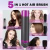 5 in 1 Hair Dryer Brush, Negative Ion Blow Dryer Brush Set for Hair Drying Straightening Curling Styling On Hair Care - 1200W - Black/Red