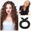 Satin heatless hair curler, Lazy Natural Soft Wave DIY heatless curls for Sleep in Overnight, for All Hair Types - Black