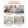 Bedside Commode Chair, 500 lbs Weight Capacity, 4-in-1 Portable Toilet and Raised Toilet Seat with Padded Seat and Backrest, Detachable 5L Bucket