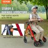 Rollator Walker for Seniors and Adult, Lightweight Aluminum Foldable Rolling Walker with Adjustable Seat and Handle