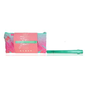 Tropico Getaway by Almost Famous, Tourmaline-Cermaic Flat Iron With Travel Bag - Watermellow