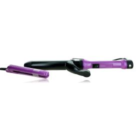 Mermaid Waves by Almost Famous, 2-Piece Set With Curling Wand & Mini To-Go - Paradox Purple