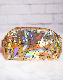 Waterproof Cosmetic Bag (Color: Gold)