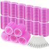 24pcs Jumbo Hair Curlers with Self-Grip Clips for Long, Medium, Short, Thick, and Thin Hair - Perfect for Bangs, Volume, and DIY Hair Dressing