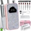 Professional Rechargeable Nail Drill Machine: 45000RPM Glitter Portable Cordless Nail Drill