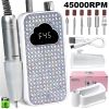 Professional Rechargeable Nail Drill Machine: 45000RPM Glitter Portable Cordless Nail Drill
