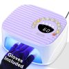 Limegirl UV LED Nail Lamp for Gel Polish, Rechargeable Gel Nail Dryer with UV Gloves, UV Nail Light with 4 Timer Setting and Auto Sensor