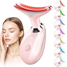Neck Face Massager Face Sculpting Tool 3 Colour Modes and Vibration for Facial Massager for Double Chin (Color: Pink)