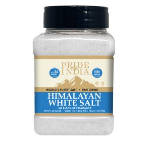 Himalayan White Salt by Pride Of India - 1lb - Rarest & Enriched W/84+ Natural Minerals- Low Sodium- Mineral Rich Nutrition and Enhanced Taste- Health (size: 1 Lbs, Texture: Fine Grind)