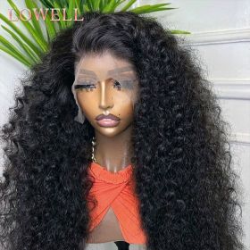 Transparent 13x4 13x6 HD Water Wave Lace Front Wigs Curly Human Hair Wigs Deep Wave Lace Frontal Wigs For Women Pre Plucked (Hair Color: 13X4 Lace Wig, Stretched Length, Density: 22INCHES, 150%)