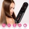 Cordless Negative Ion Hair Straightener Brush Rechargeable Mini Styling Comb with 12 Heating Levels Anti-scald 30S Preheating 30Mins Auto Sleep LCD Di