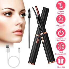 2 In 1 Clip Comb Heated Eyelash Curler Electric Mini Lash Curler Natural Eye Lash Makeup Tool with 3 Temp Settings 15Mins Shutdown (Type: Pro)